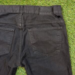 J.Lindeberg Designer Men's Black Straight Jeans Waxed Cropped Vintage Y2K